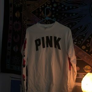 Pink long sleeve rose tee